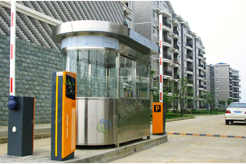 不銹鋼單圓弧形停車場收費崗亭